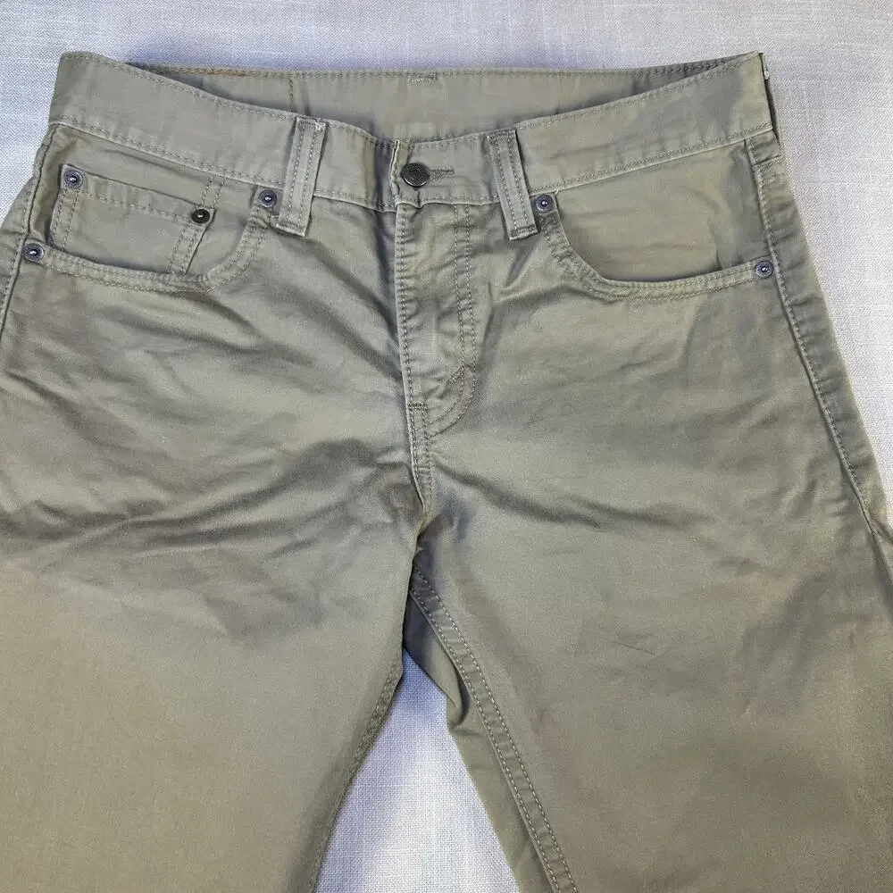 Levi's 511 Regular Tapered Fit Khaki‎ 100% Cotton Casual Pants Men's Size 30x32